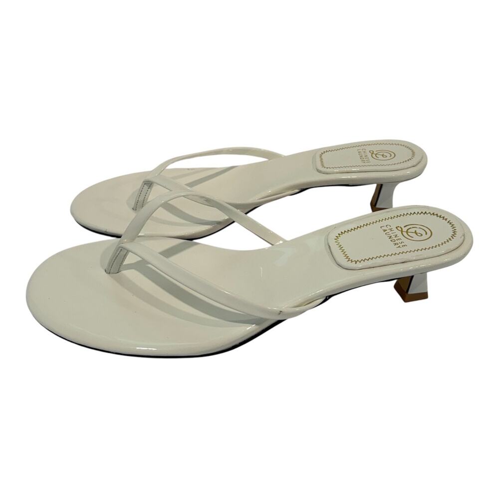 Chinese Laundry White Kitten Heel Sandals Women NWT Minimalist 10